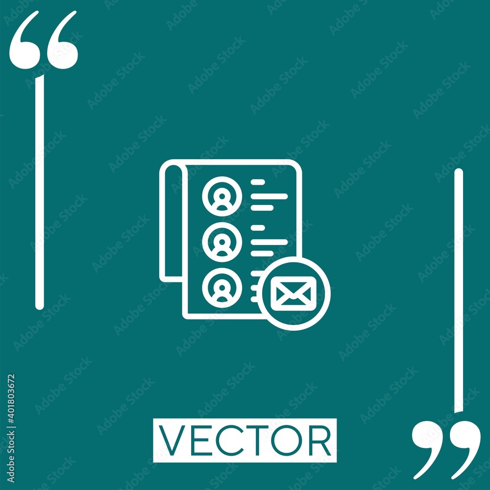 Poster list vector icon linear icon. editable stroke line