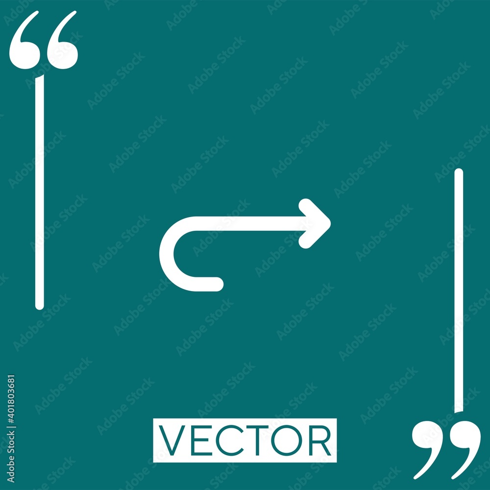Poster return vector icon linear icon. editable stroke line