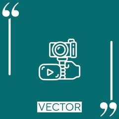 vlogger vector icon Linear icon. Editable stroke line