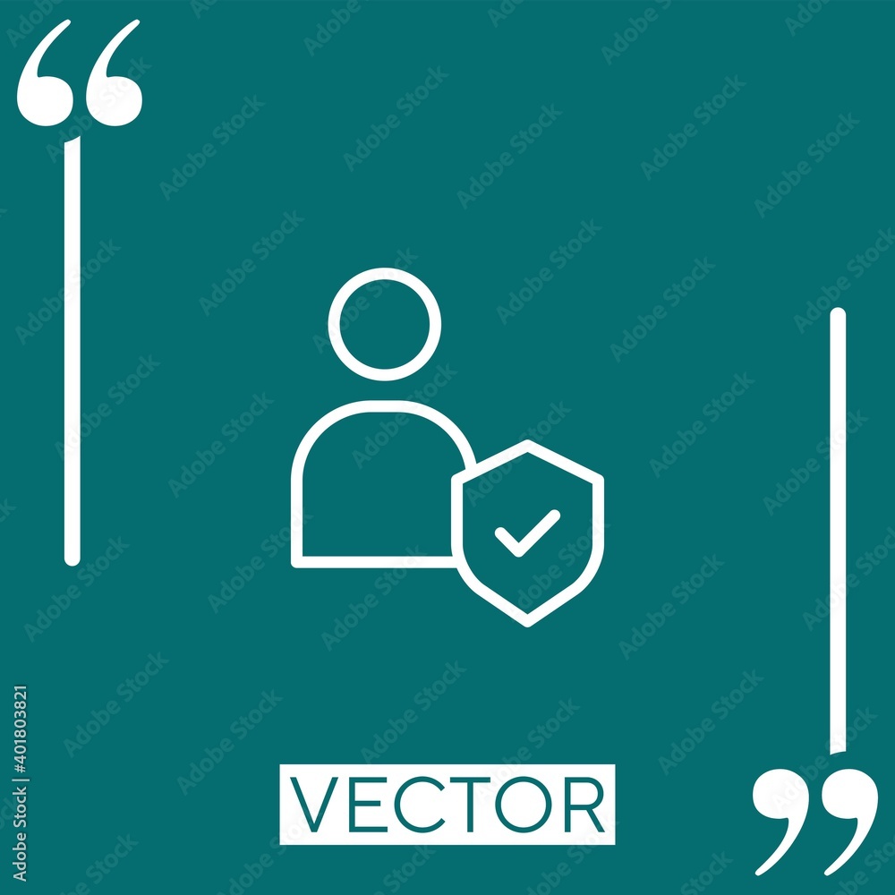 Poster shield vector icon linear icon. editable stroke line