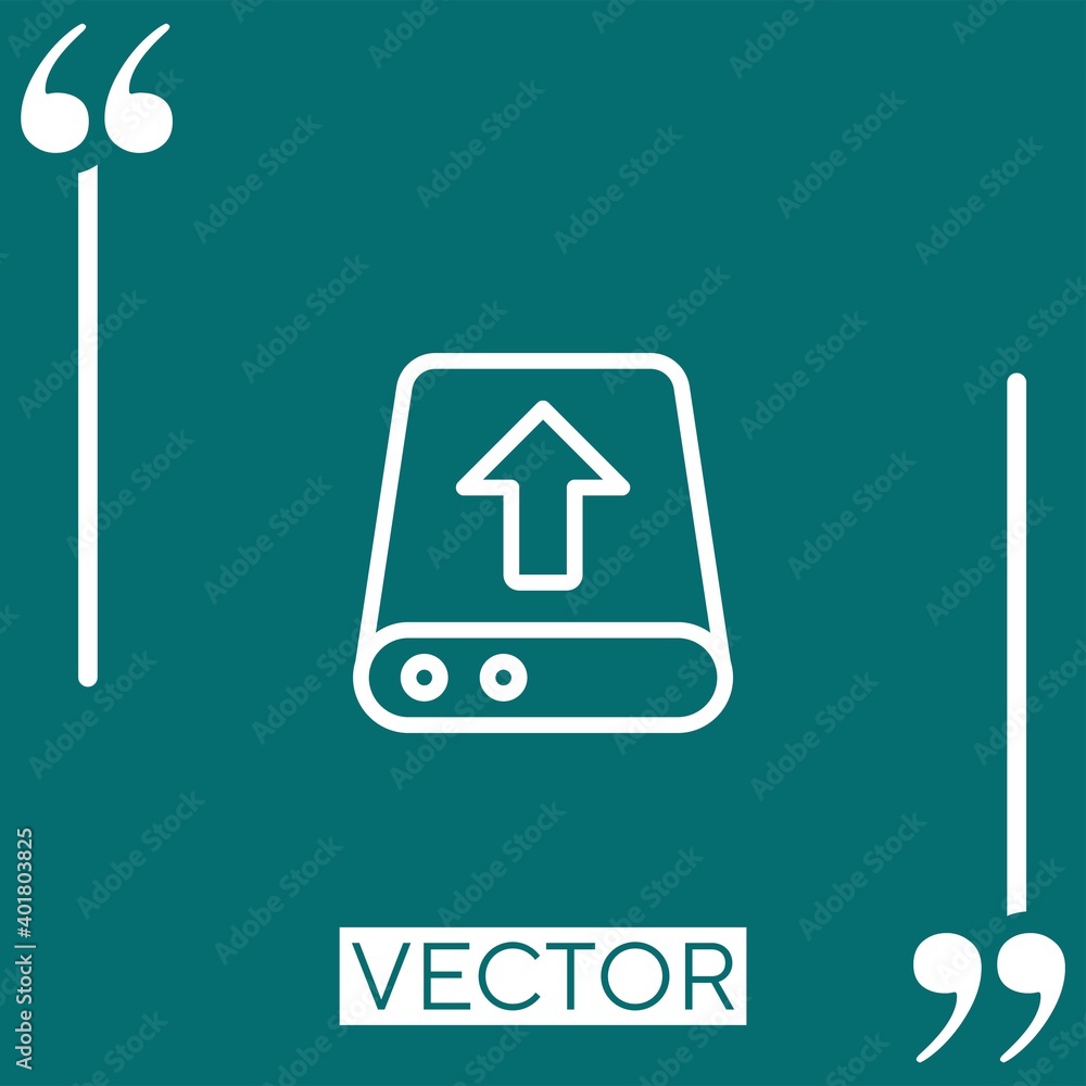 Poster upload vector icon linear icon. editable stroke line