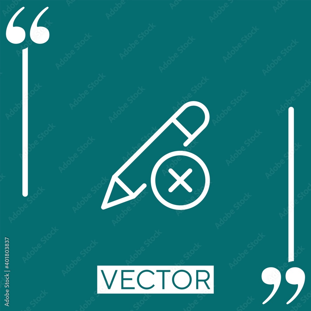 Poster delete symbol vector icon linear icon. editable stroke line
