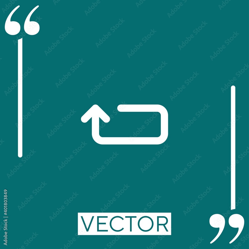 Poster return vector icon linear icon. editable stroke line