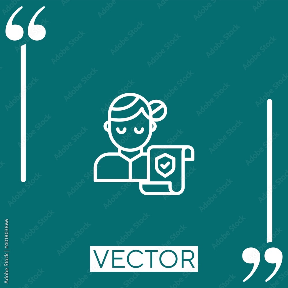 Poster contract vector icon Linear icon. Editable stroke line
