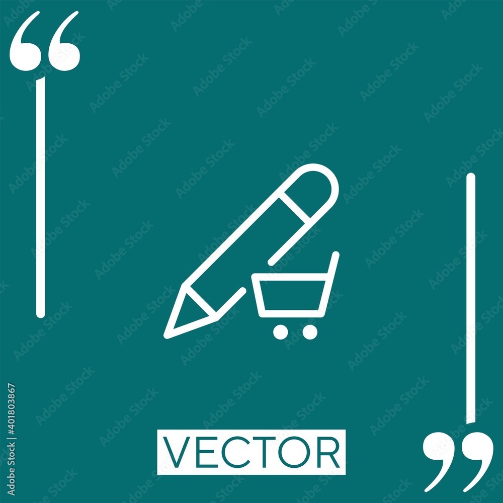 Poster e commerce vector icon linear icon. editable stroke line