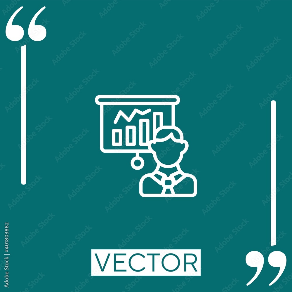 Poster presentation vector icon linear icon. editable stroke line