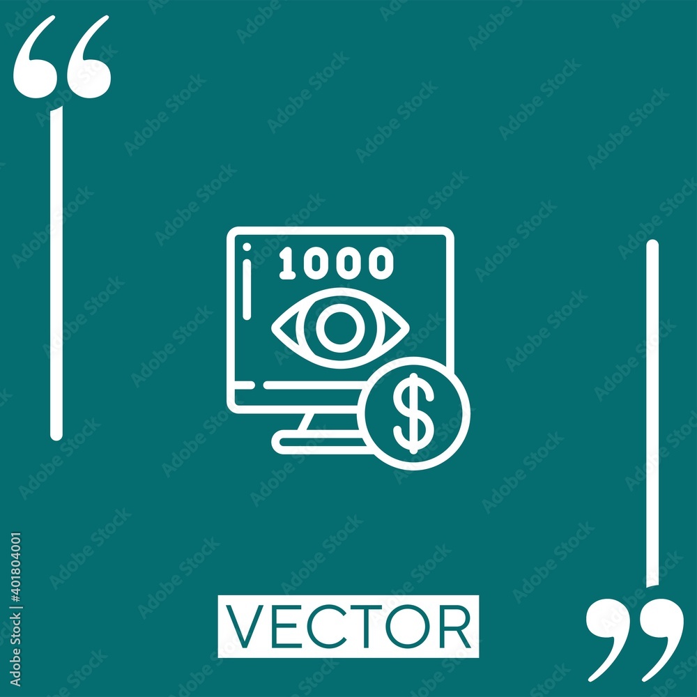 Poster computer vector icon linear icon. editable stroke line