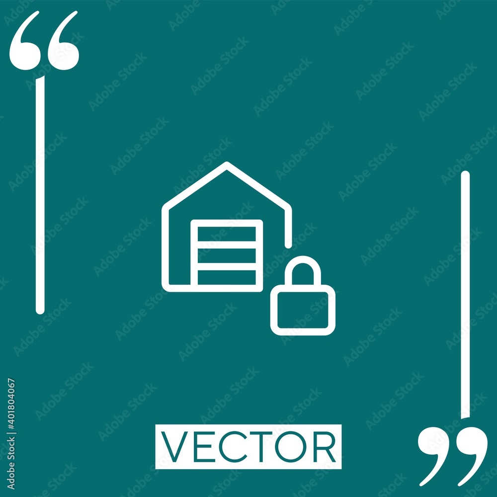 Poster locked vector icon linear icon. editable stroke line