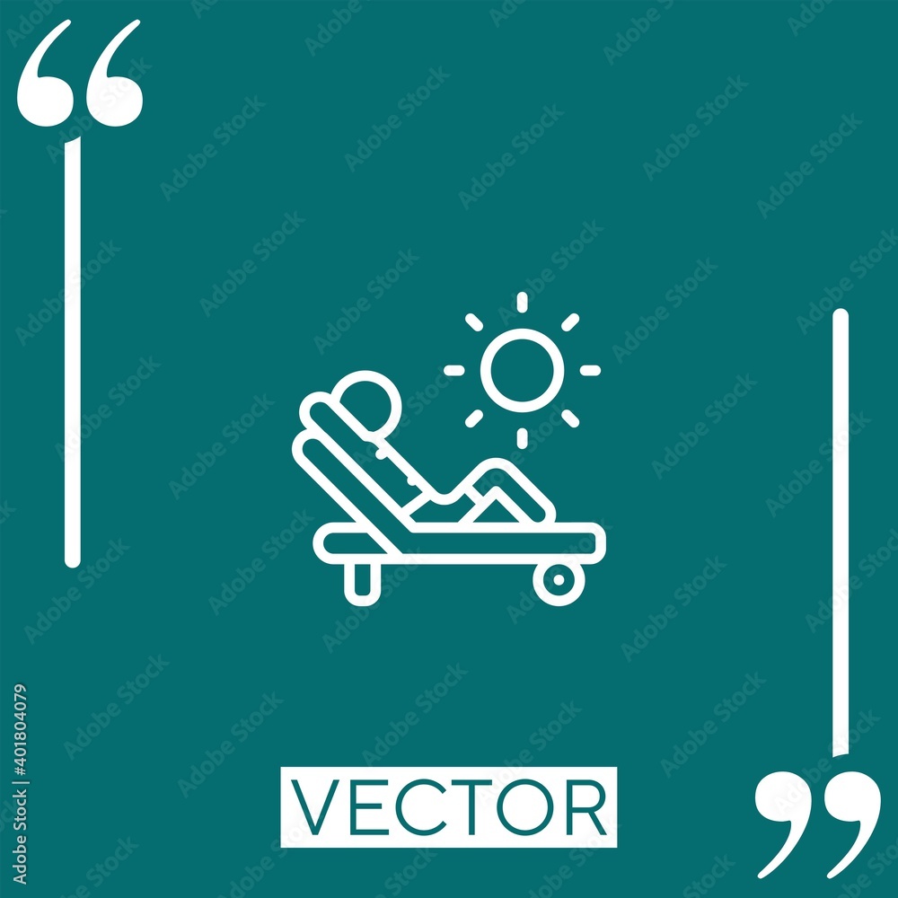 Poster sunbathing vector icon linear icon. editable stroke line