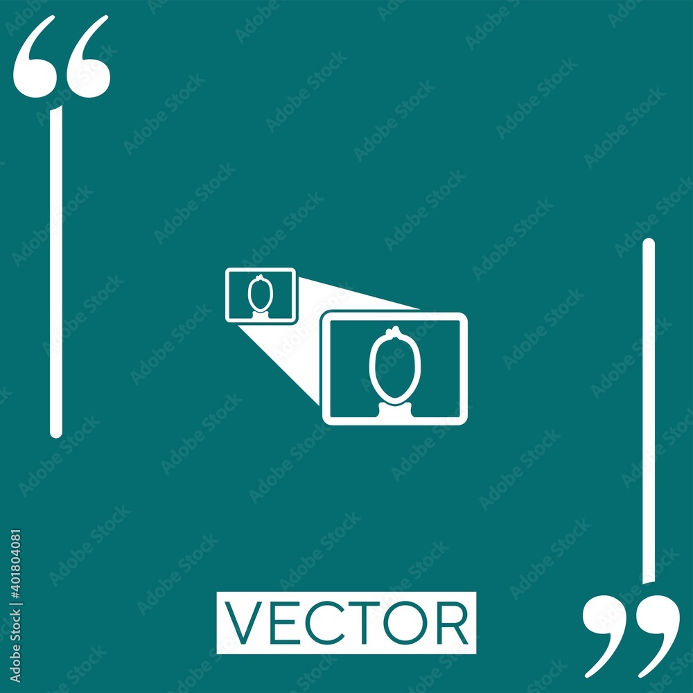Poster two vector icon linear icon. editable stroke line