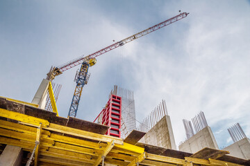 Panel formwork at the construction of a residential building