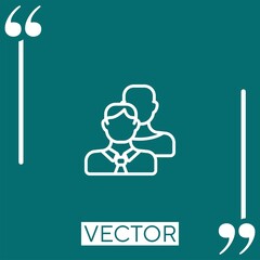 team   vector icon Linear icon. Editable stroke line