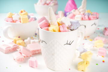 Rainbow unicorn hot chocolate