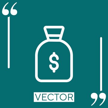 money bag vector icon Linear icon. Editable stroke line