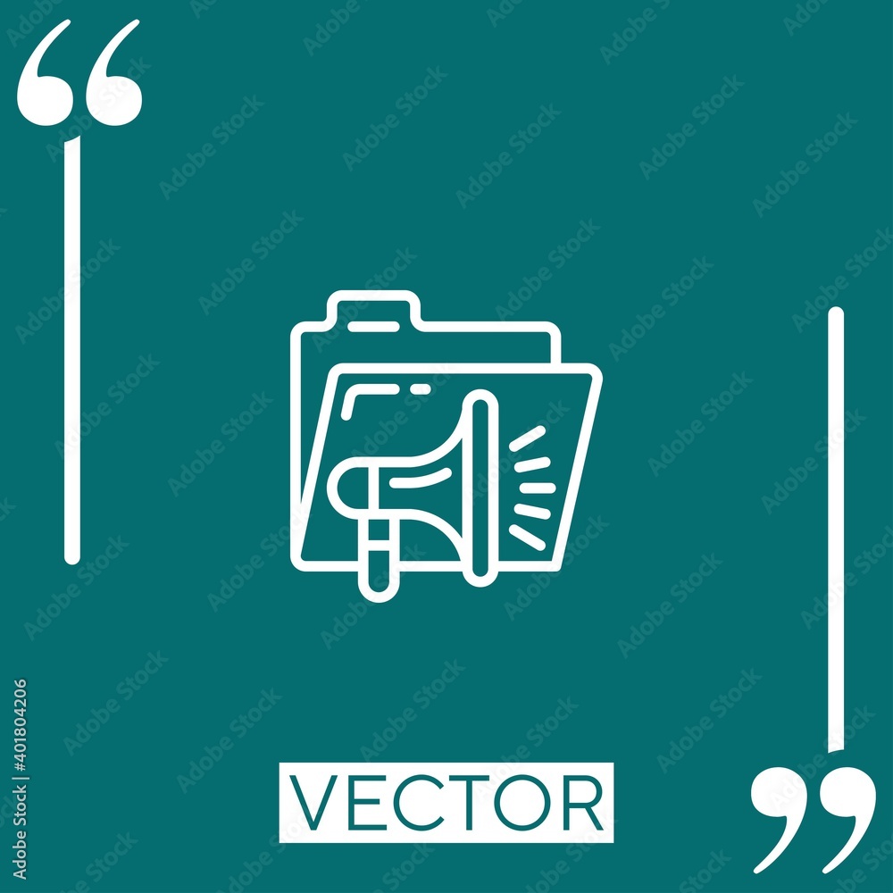 Aufkleber folder vector icon linear icon. editable stroke line