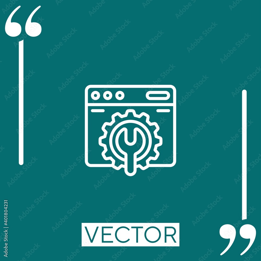Poster browser vector icon linear icon. editable stroke line
