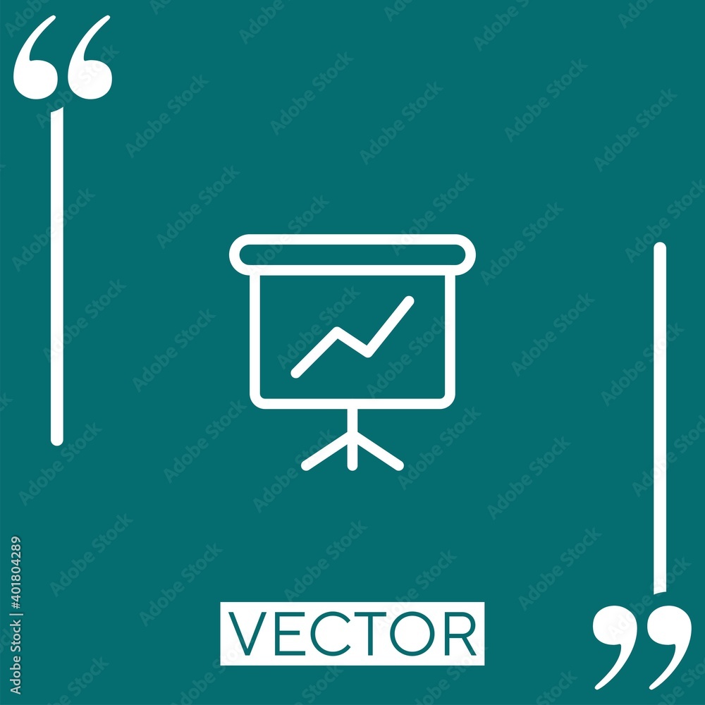 Poster presentation vector icon linear icon. editable stroke line