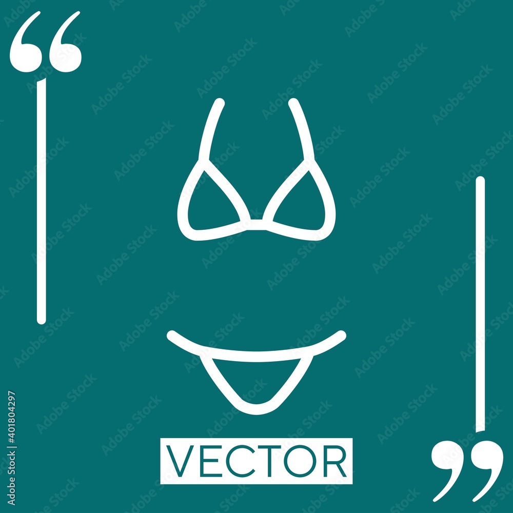 Poster bikini vector icon linear icon. editable stroke line