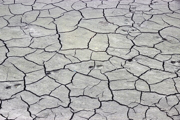 texture of cracked bottom of the river 