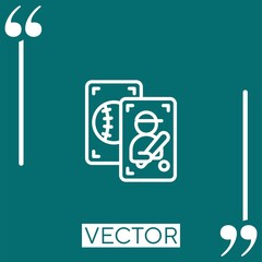baseball card vector icon Linear icon. Editable stroke line