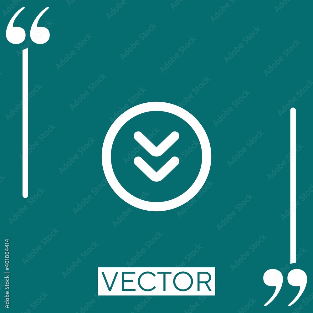 Poster down arrow vector icon linear icon. editable stroke line