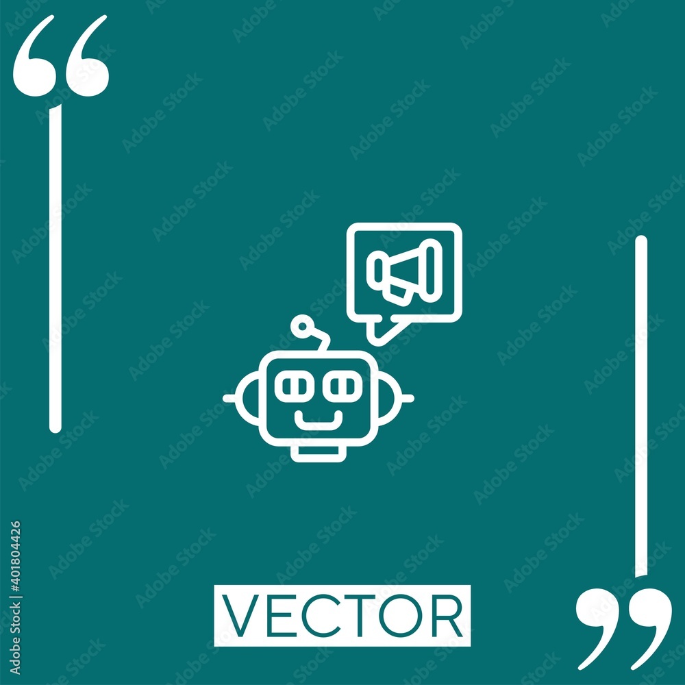 Poster robot vector icon linear icon. editable stroke line