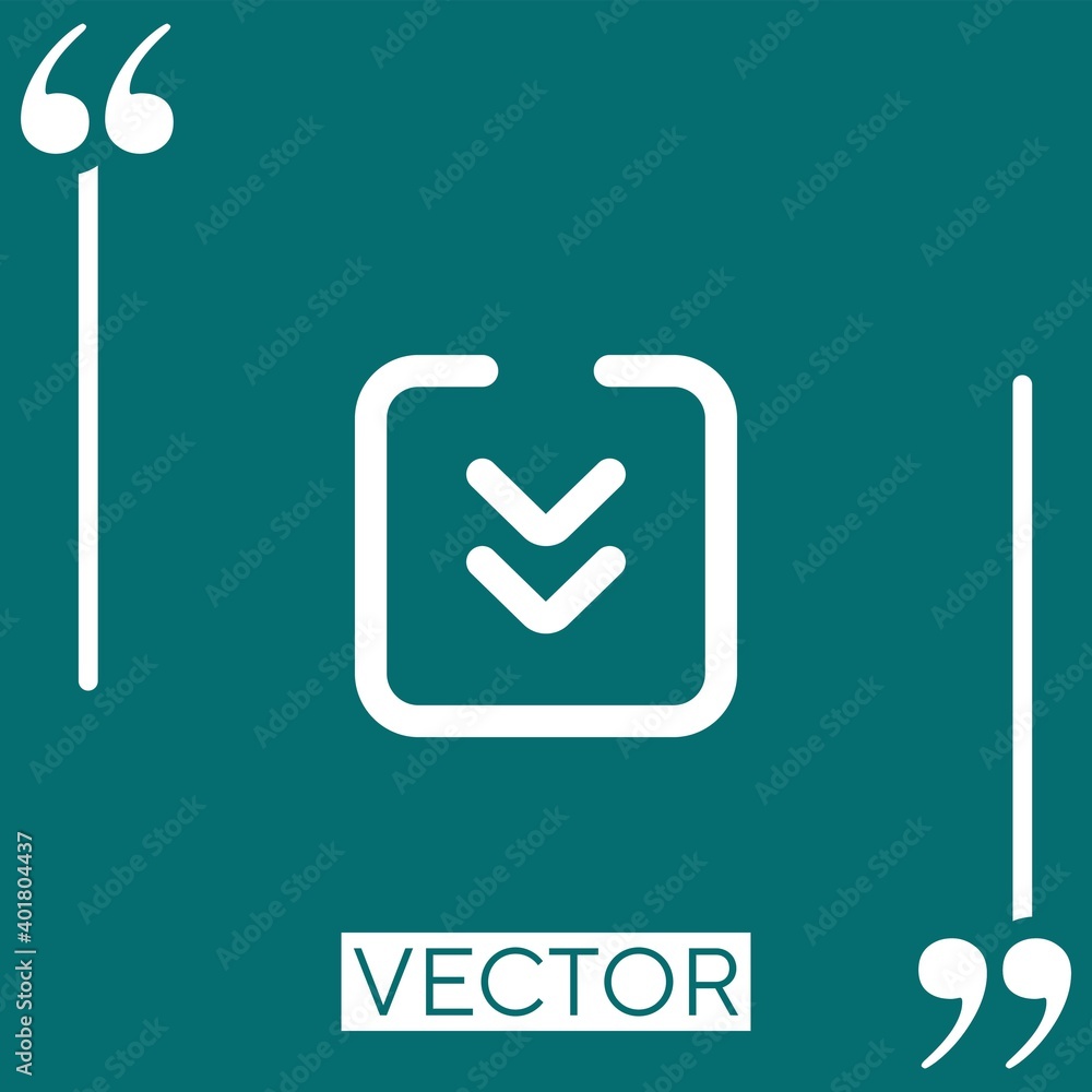 Poster down arrow vector icon linear icon. editable stroke line