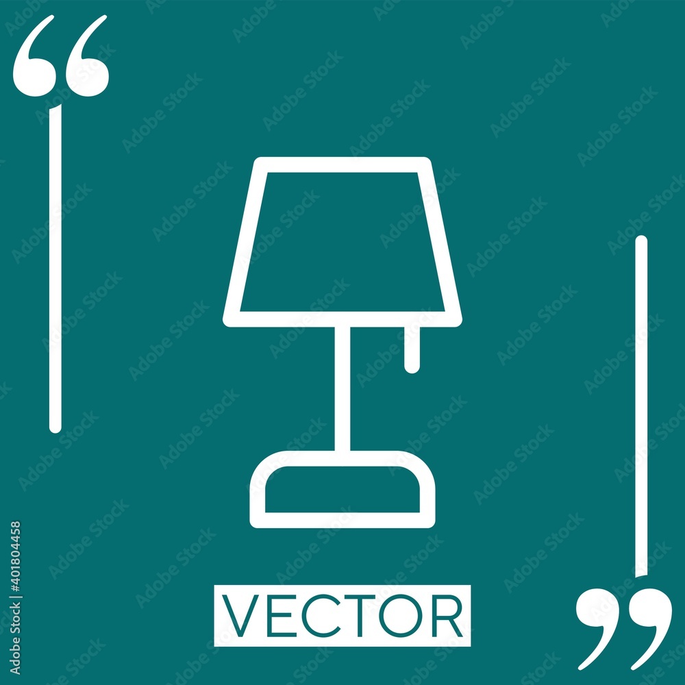 Poster table lamp vector icon linear icon. editable stroke line