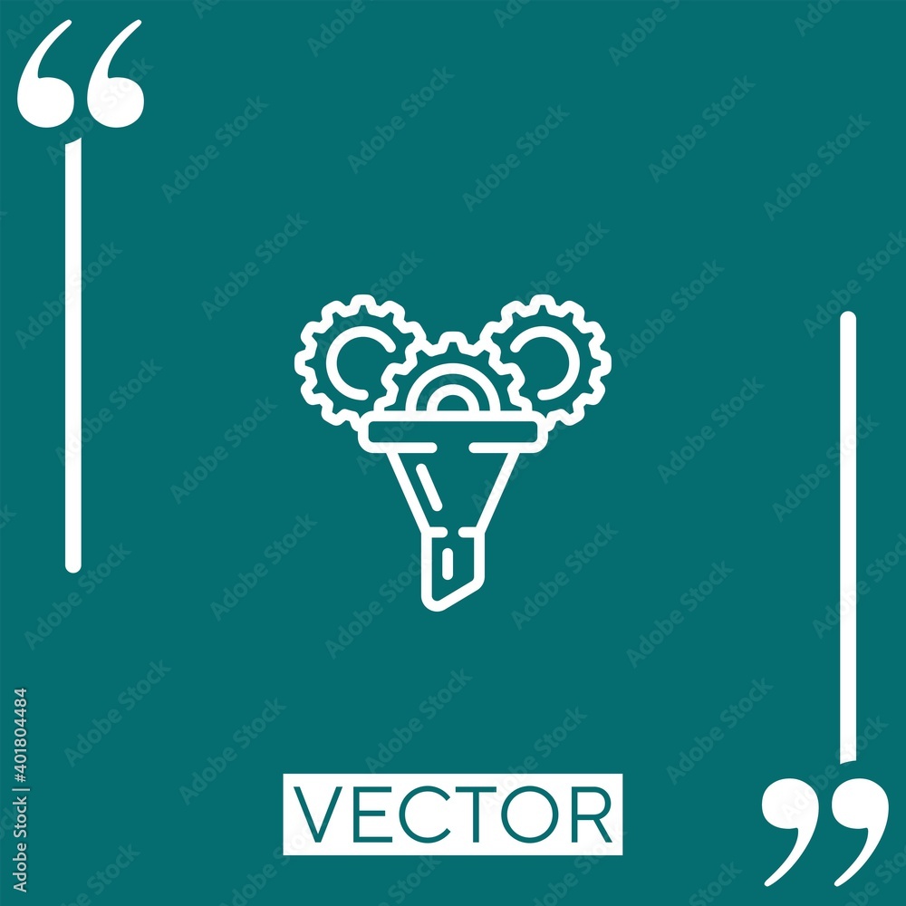 Poster funnel vector icon linear icon. editable stroke line