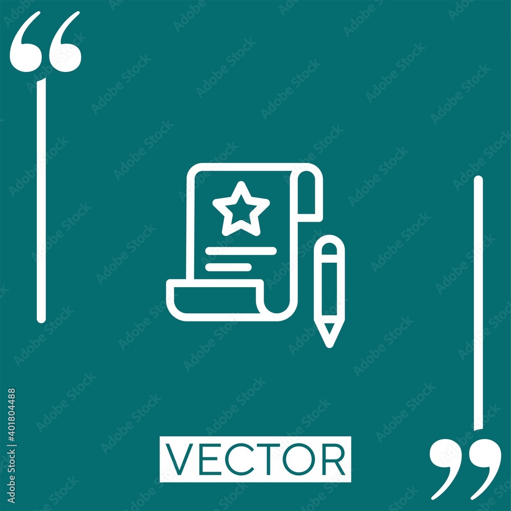 Poster invoice vector icon linear icon. editable stroke line