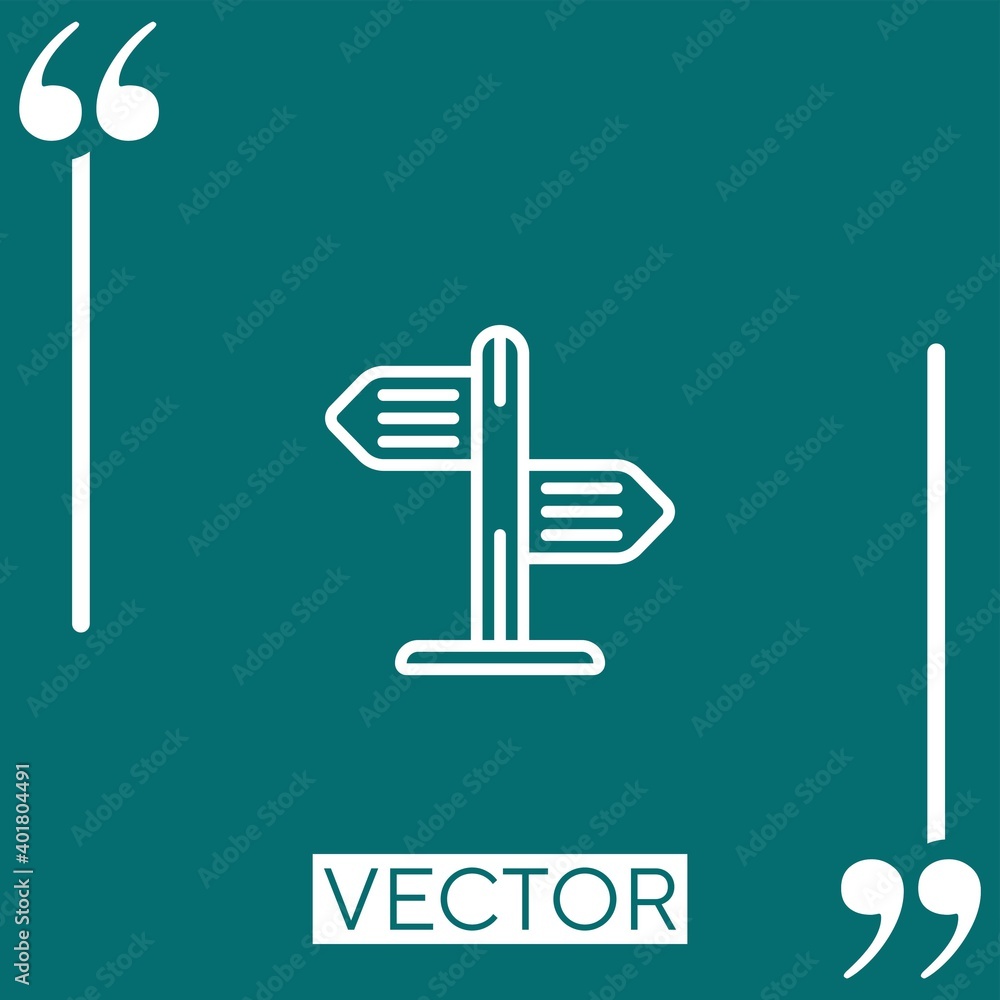 Poster signpost vector icon linear icon. editable stroke line