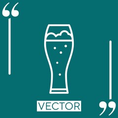 glass of beer vector icon Linear icon. Editable stroke line