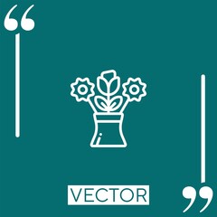 flower vector icon Linear icon. Editable stroke line