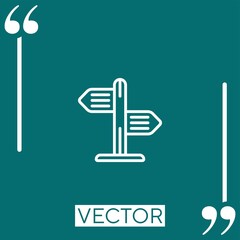 signpost vector icon Linear icon. Editable stroke line