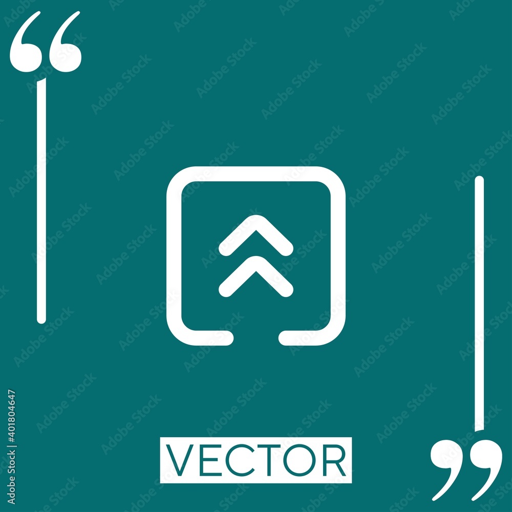 Poster up arrow vector icon linear icon. editable stroke line