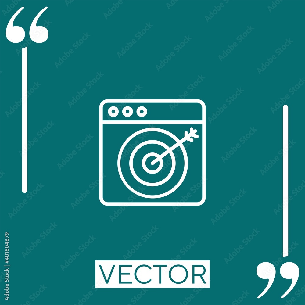 Poster target vector icon linear icon. editable stroke line