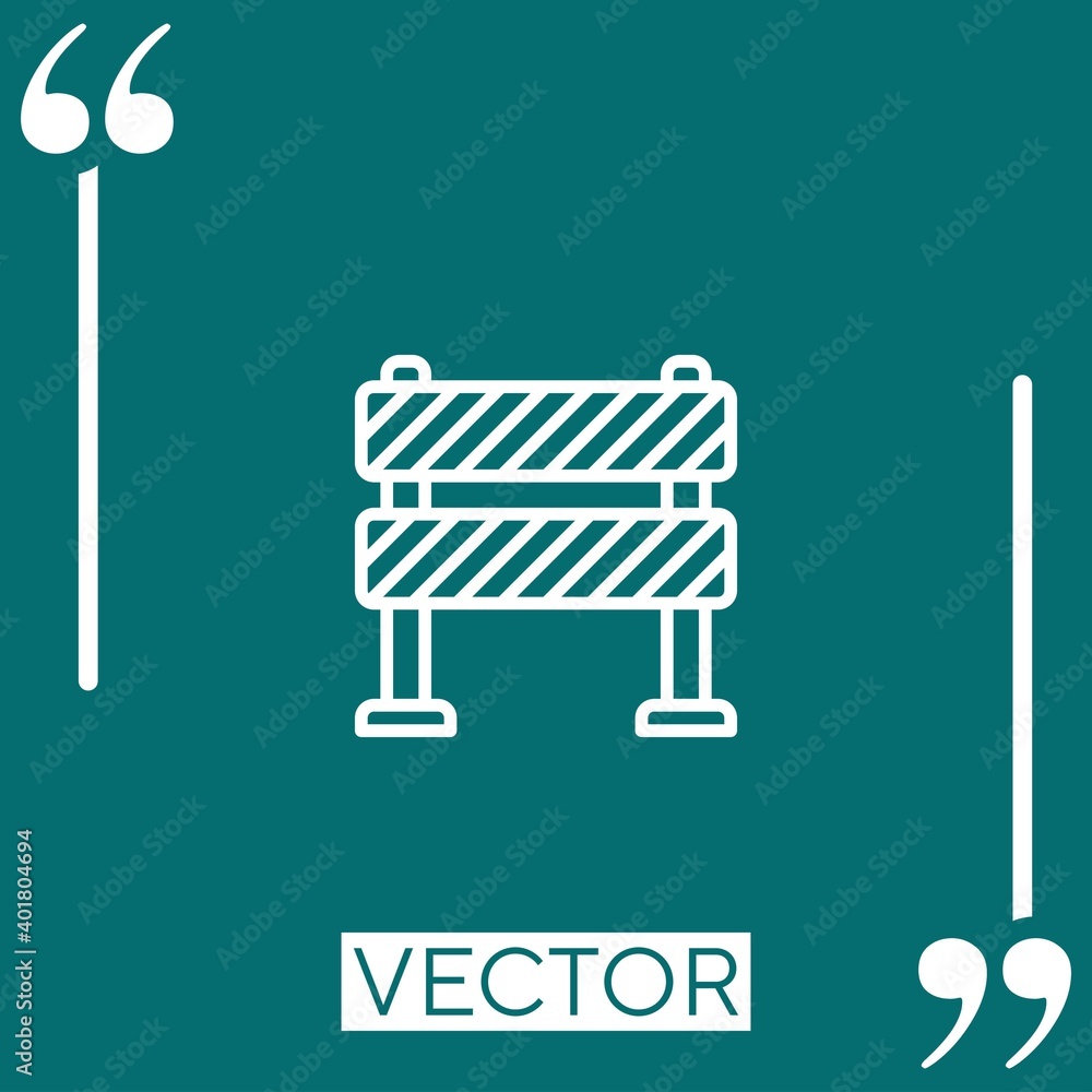 Poster barrier vector icon linear icon. editable stroke line