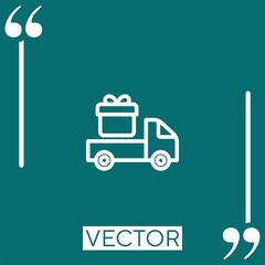 delivery truck   vector icon Linear icon. Editable stroke line