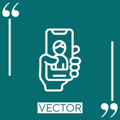 selfies vector icon Linear icon. Editable stroke line