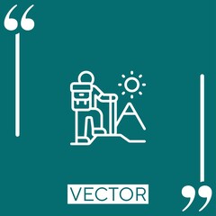 hiking vector icon Linear icon. Editable stroke line