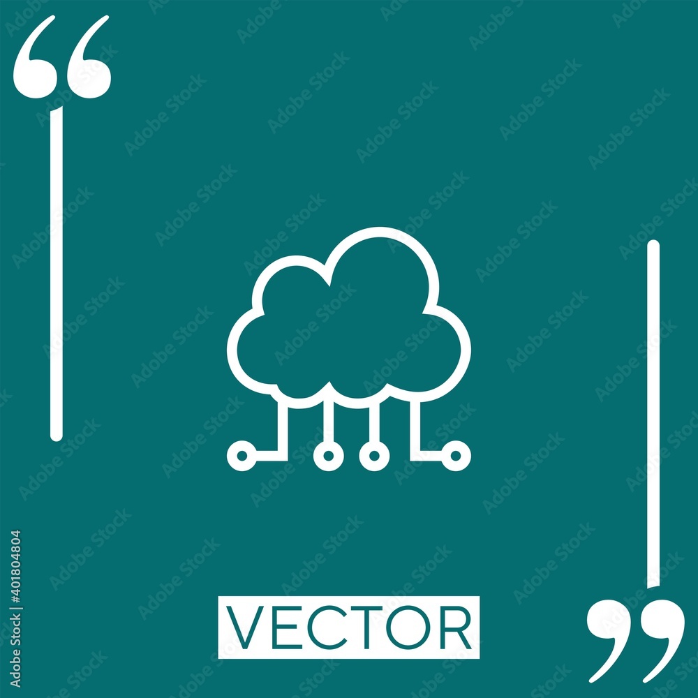 Poster cloud computing vector icon linear icon. editable stroke line