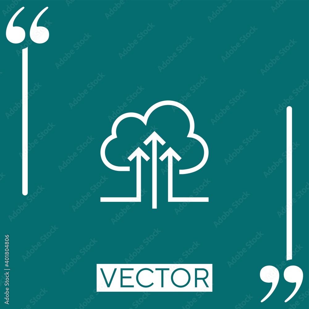 Poster cloud computing vector icon linear icon. editable stroke line