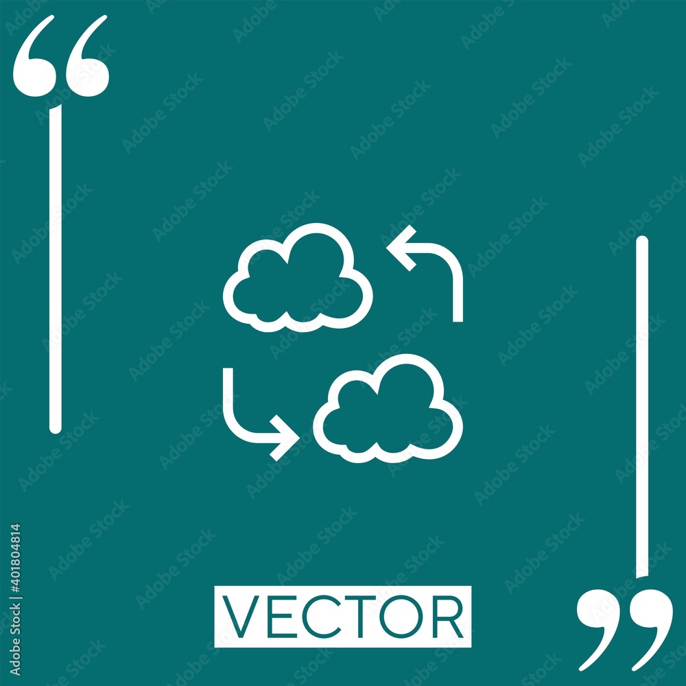 Poster cloud computing vector icon linear icon. editable stroke line