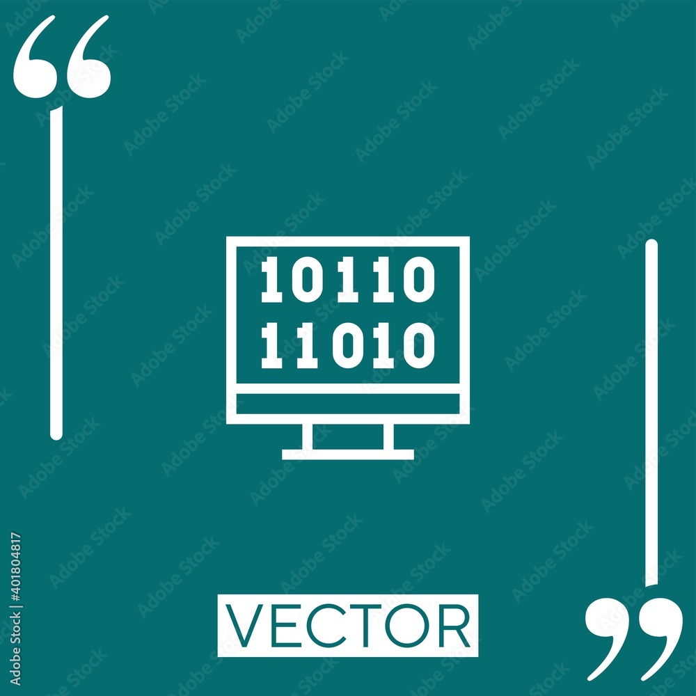 Poster cloud computing    vector icon Linear icon. Editable stroke line