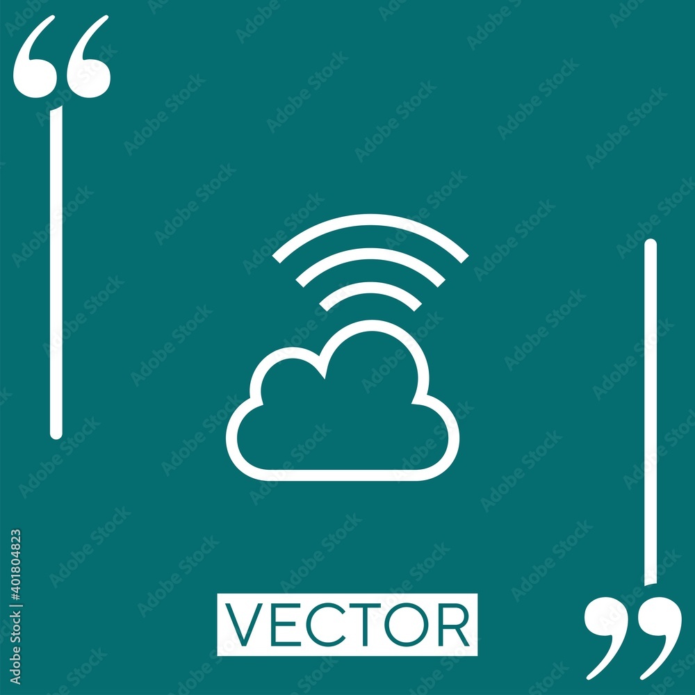 Poster cloud computing vector icon linear icon. editable stroke line
