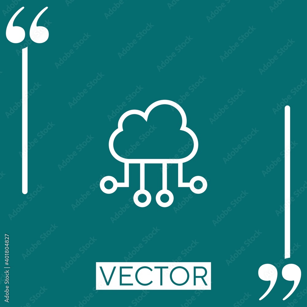 Poster cloud computing vector icon linear icon. editable stroke line