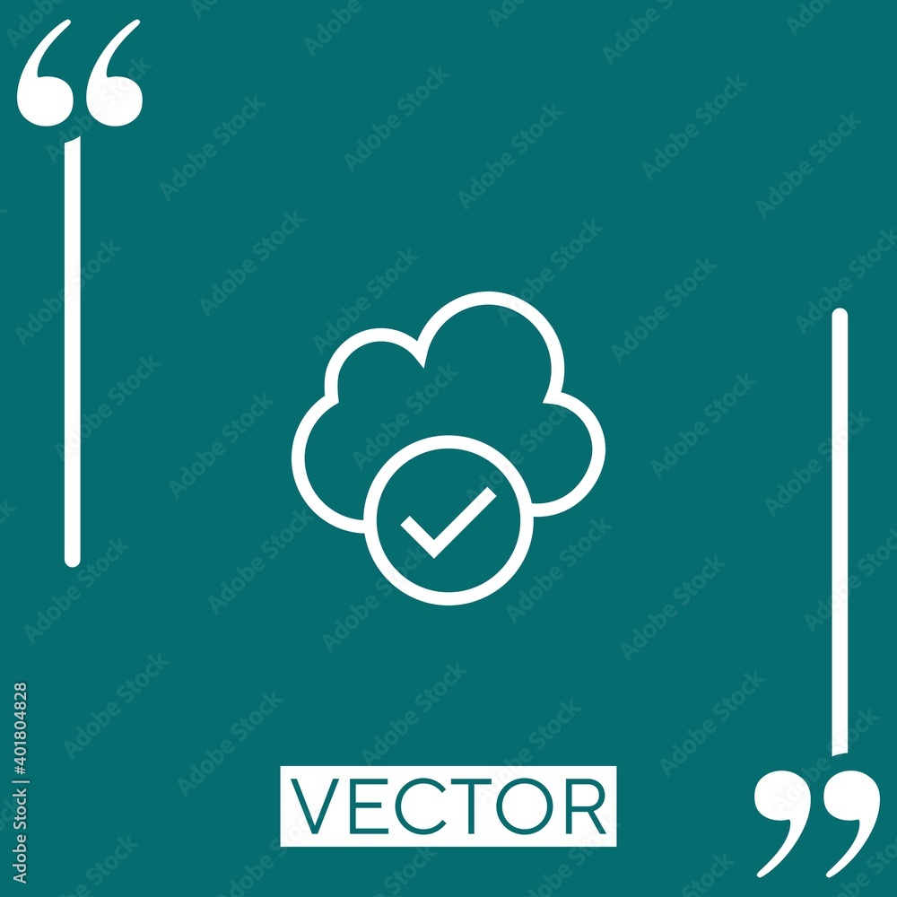 Poster cloud computing vector icon linear icon. editable stroke line