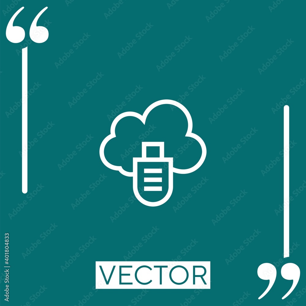 Poster cloud computing vector icon linear icon. editable stroke line