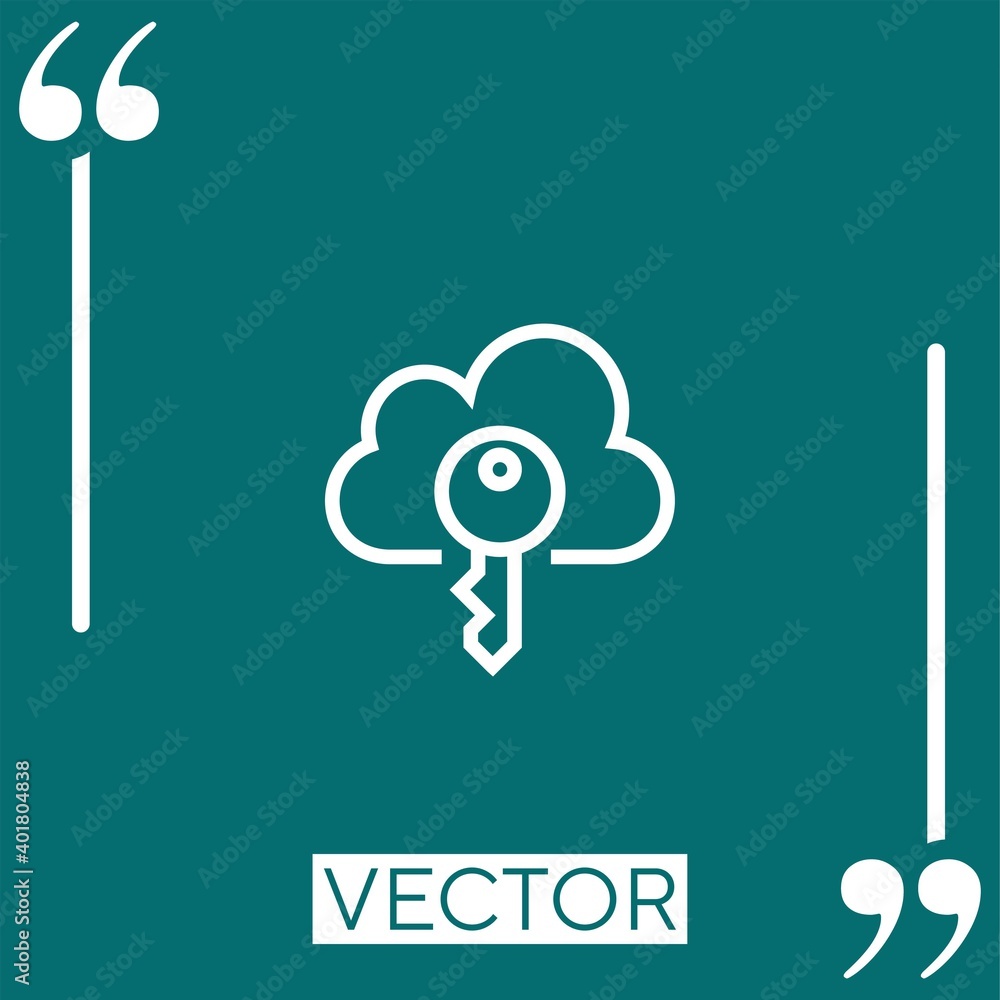 Poster cloud computing vector icon linear icon. editable stroke line