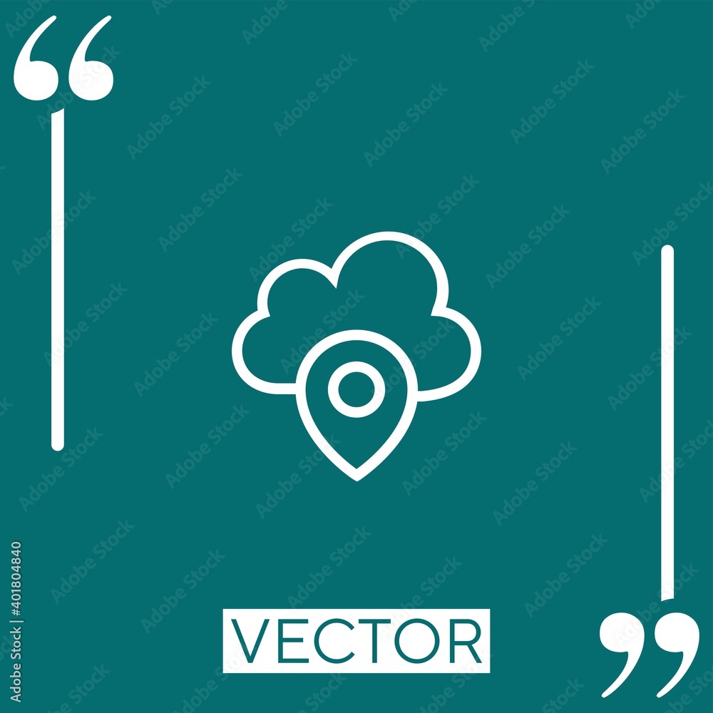 Poster cloud computing vector icon linear icon. editable stroke line